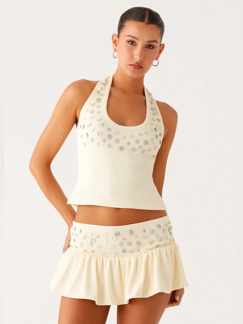 Peppermayo Vegas Nights Low Rise Skort - Yellow - Size M